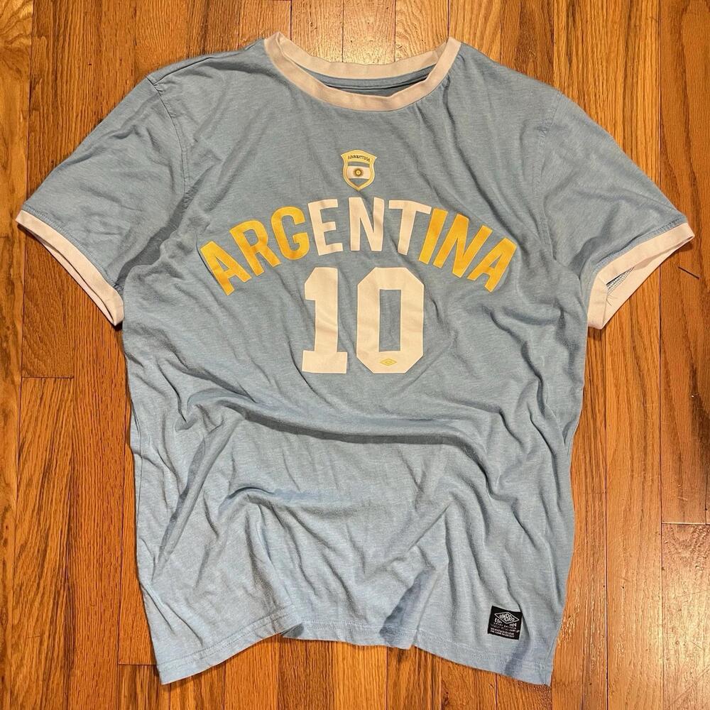 Umbro Brand Messi #10 Argentina Soccer T-Shirt - Men's Medium
